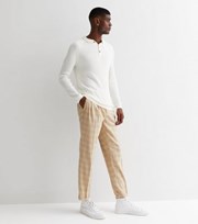 New Look Brown Check Tapered Skinny Trousers